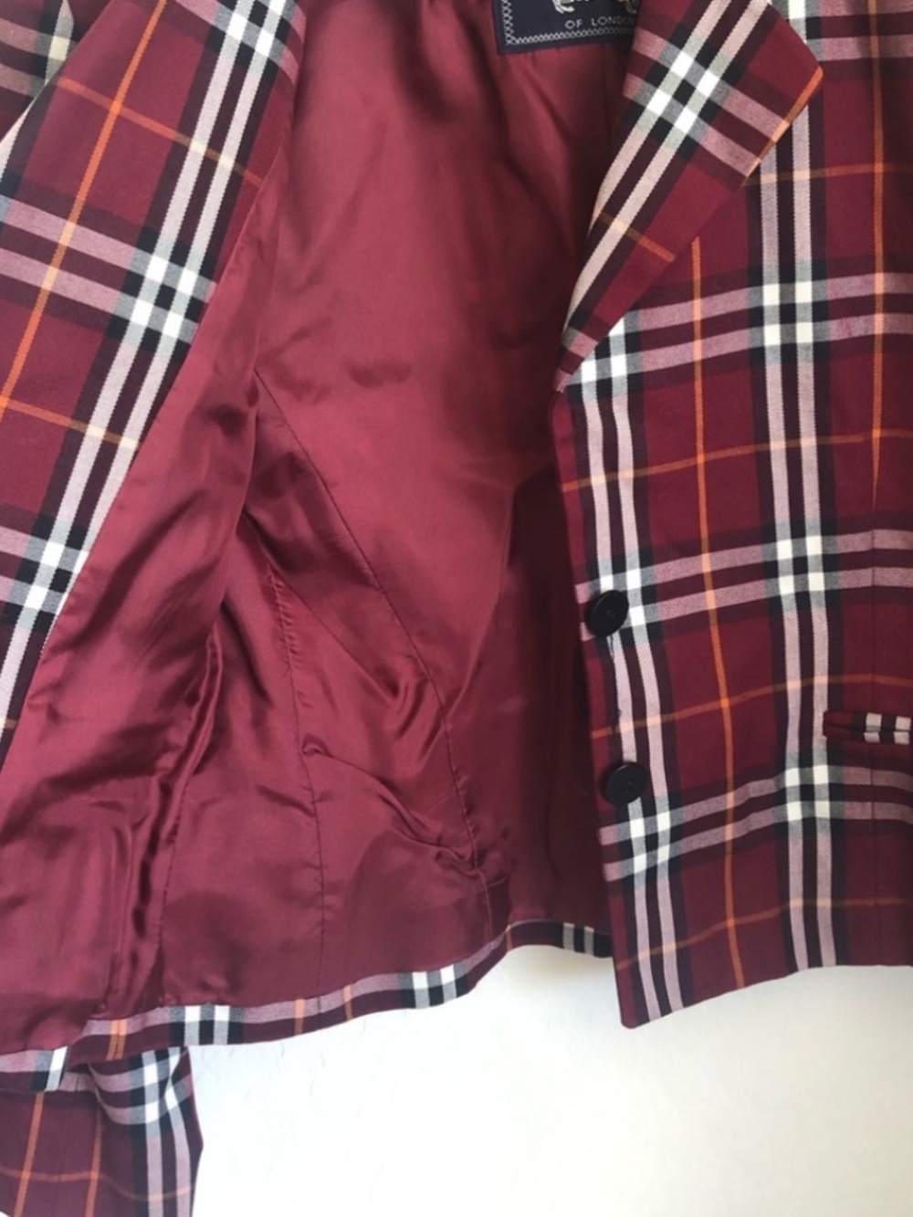Vintage Burberry Plaid Short Blazer Size 4 - Picture 6 of 6